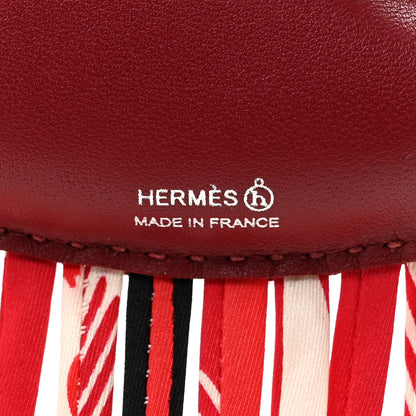 Hermes Swift Silk Twill Cord Cloud Bag Charm Rouge H 3 of 4