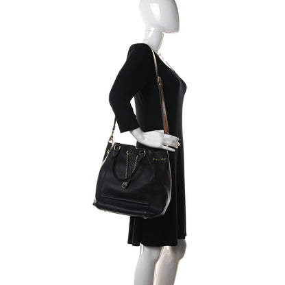 Fendi Vitello Grace King Karligraphy Chain Bucket Bag Black Bisquit 2 of 16