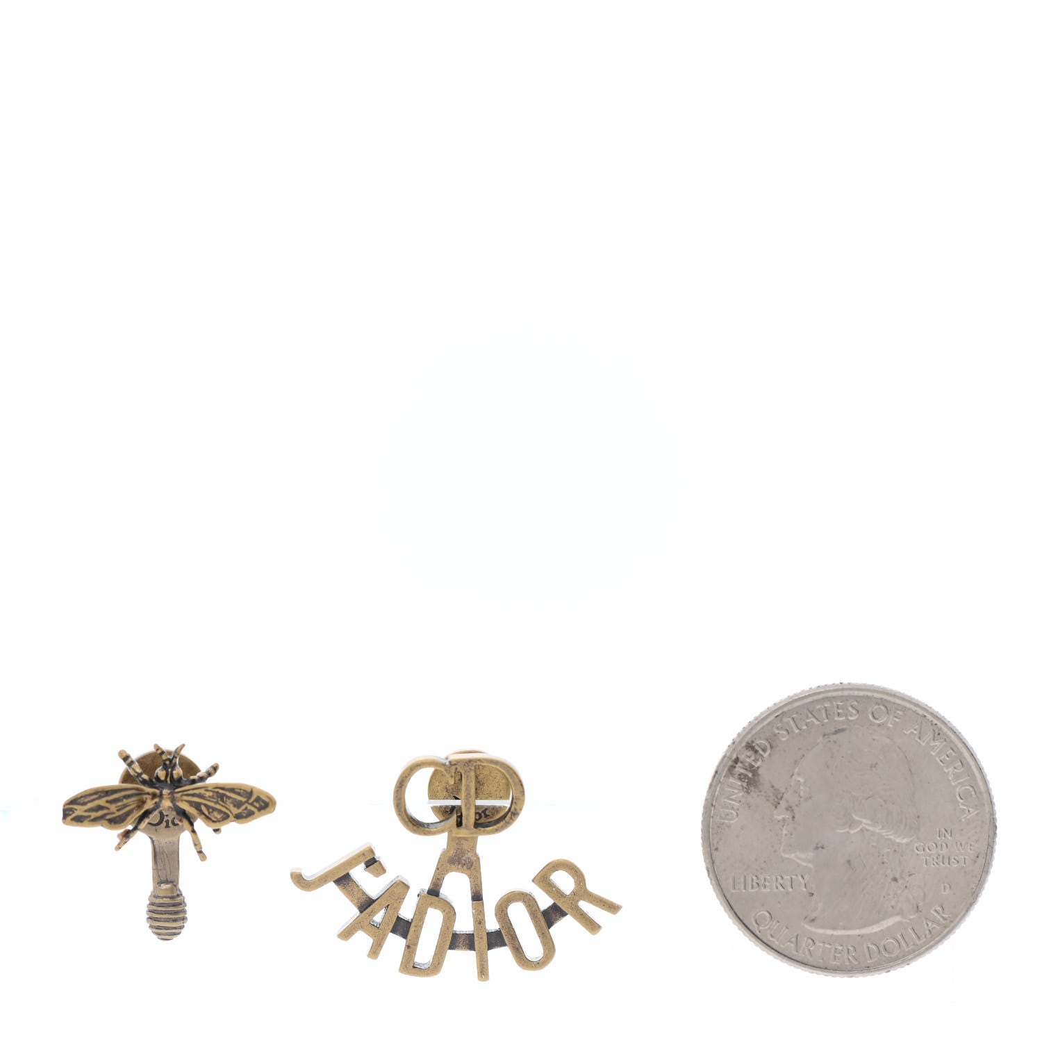 Christian Dior Metal J'Adior Earrings Aged Gold 2 of 4