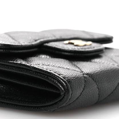 Chanel Caviar Quilted Flap Card Holder On Chain Black 10 of 11