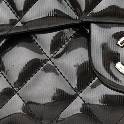 Chanel Striated Patent Quilted Jumbo Double Flap Black 15 of 17