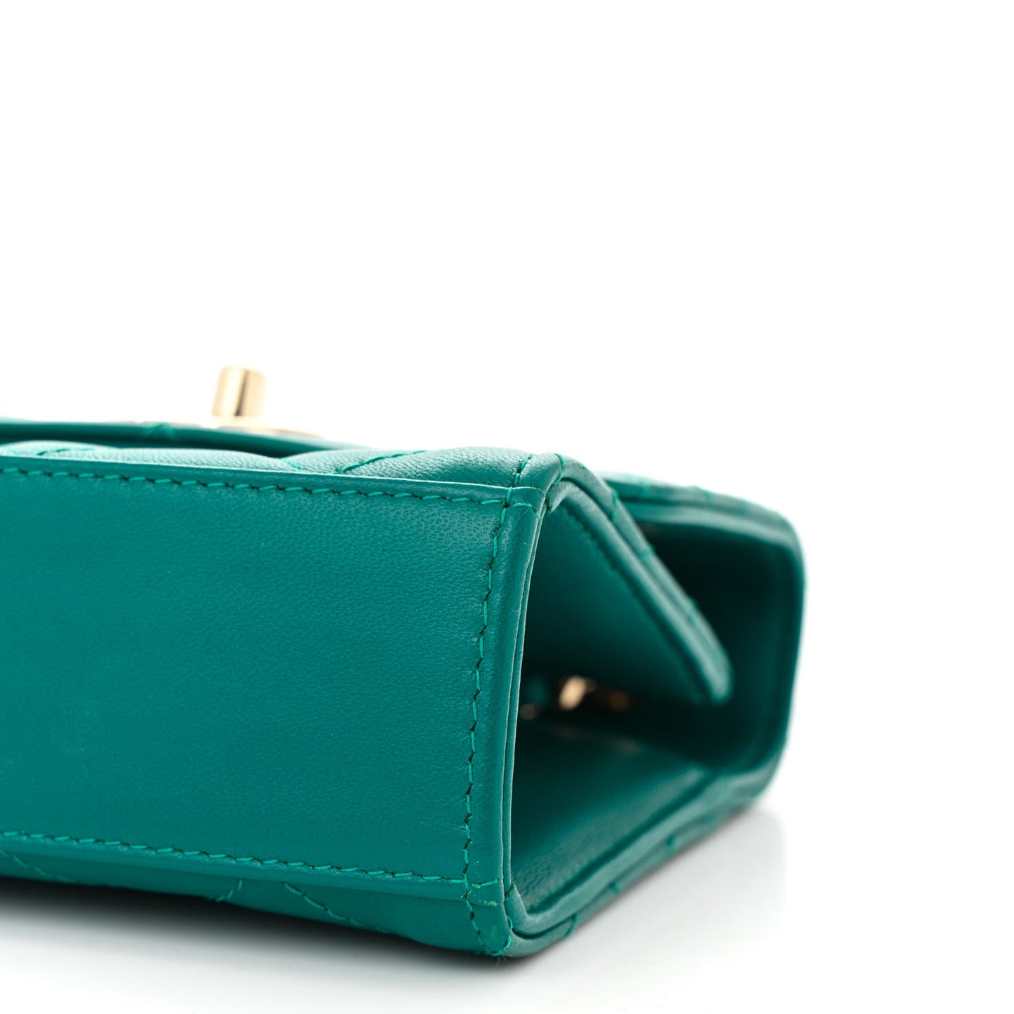 Lambskin Quilted Mini Trendy CC Clutch With Chain Green