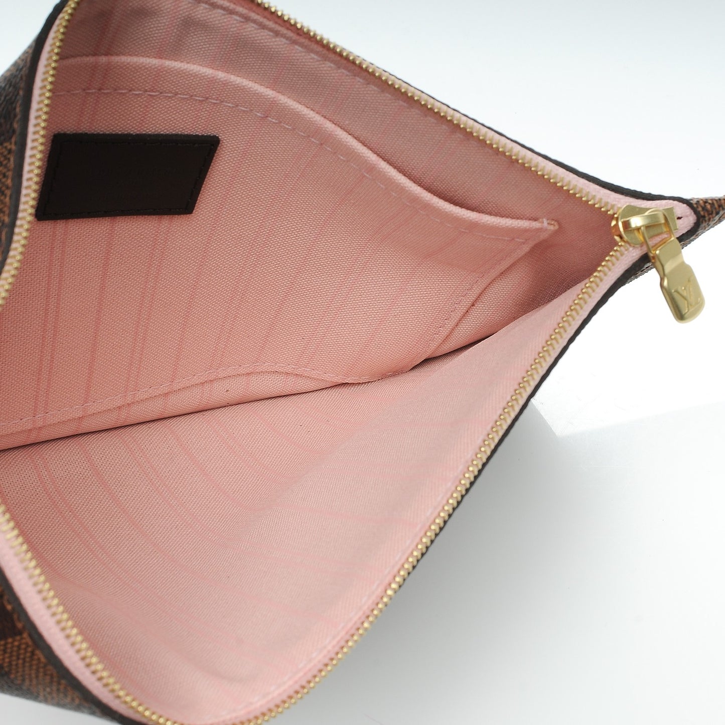 Damier Ebene Neverfull MM GM Pochette Rose Ballerine