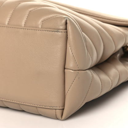 Saint Laurent Calfskin Y Quilted Monogram Medium Loulou Chain Satchel Dark Beige 9 of 10
