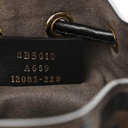 Fendi Vitello Liberty F is Fendi Bi-Color FF 1974 Embossed Mini Mon Tresor Bucket Bag Maya Black 7 of 10
