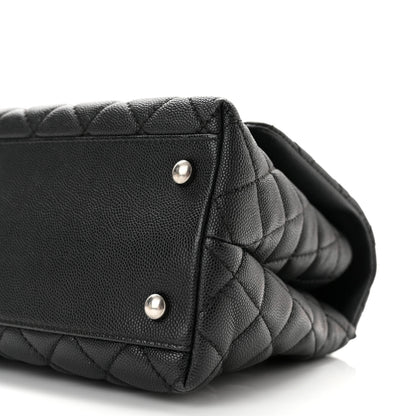Chanel Caviar Lizard Embossed Quilted Small Coco Handle Flap Black 9 of 9