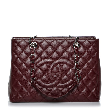 Chanel Caviar Quilted Grand Shopping Tote GST Dark Burgundy 1 of 7