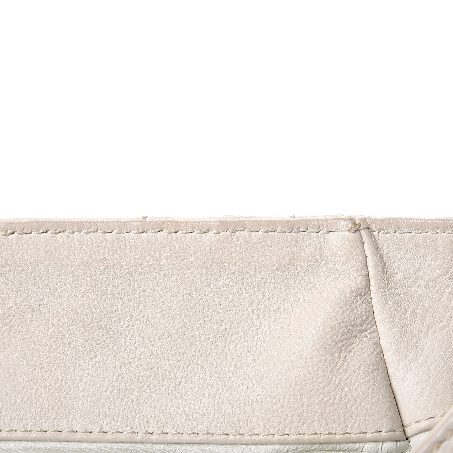 Calfskin Large East West Modern Chain Tote White