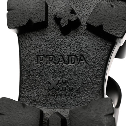 Prada Foam Rubber Triangle Logo Monolith 55mm Cage Sandals 39 Black 6 of 9