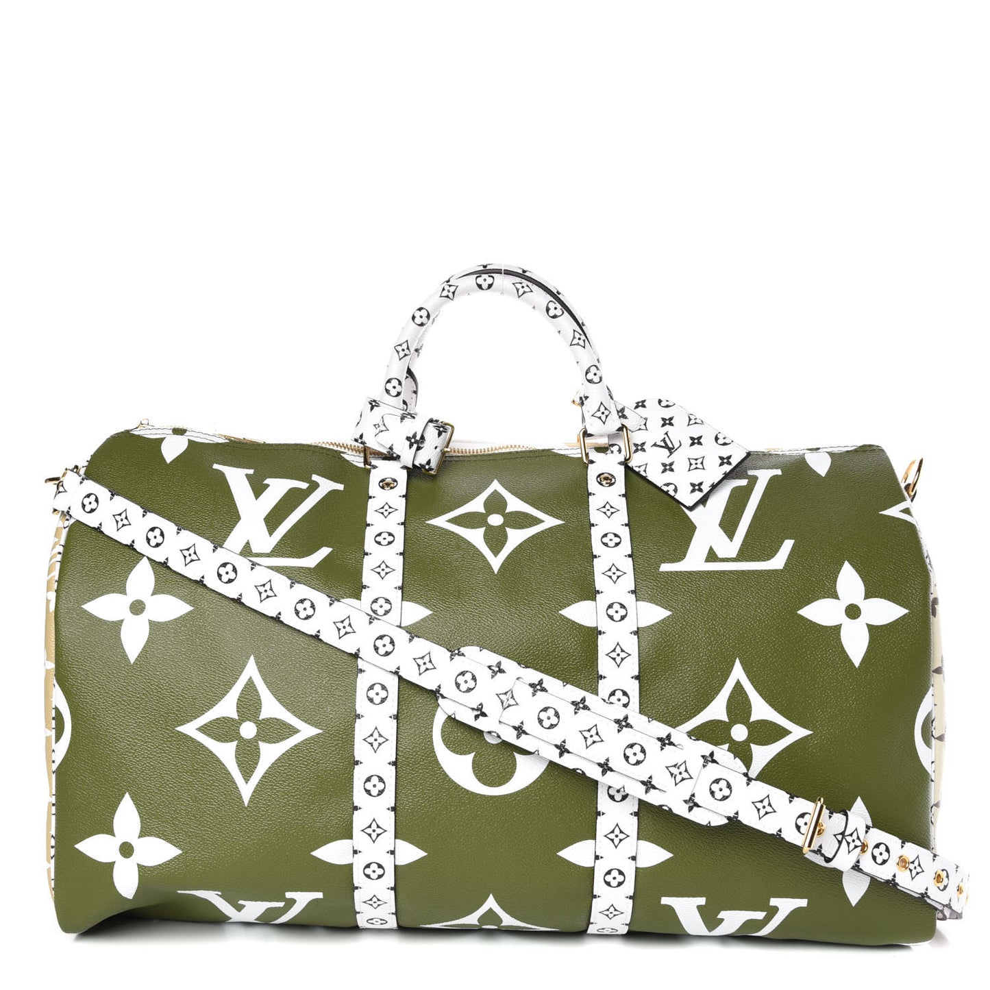 Monogram Giant Keepall Bandouliere 50 Kaki Beige