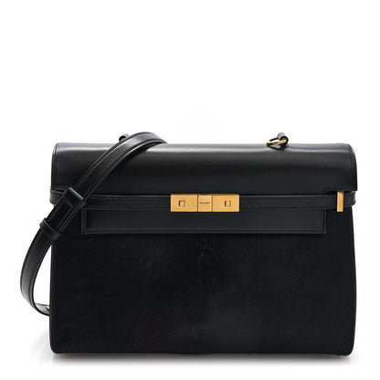 Saint Laurent Pony Hair Calfskin Manhattan Top Handle Black 1 of 9