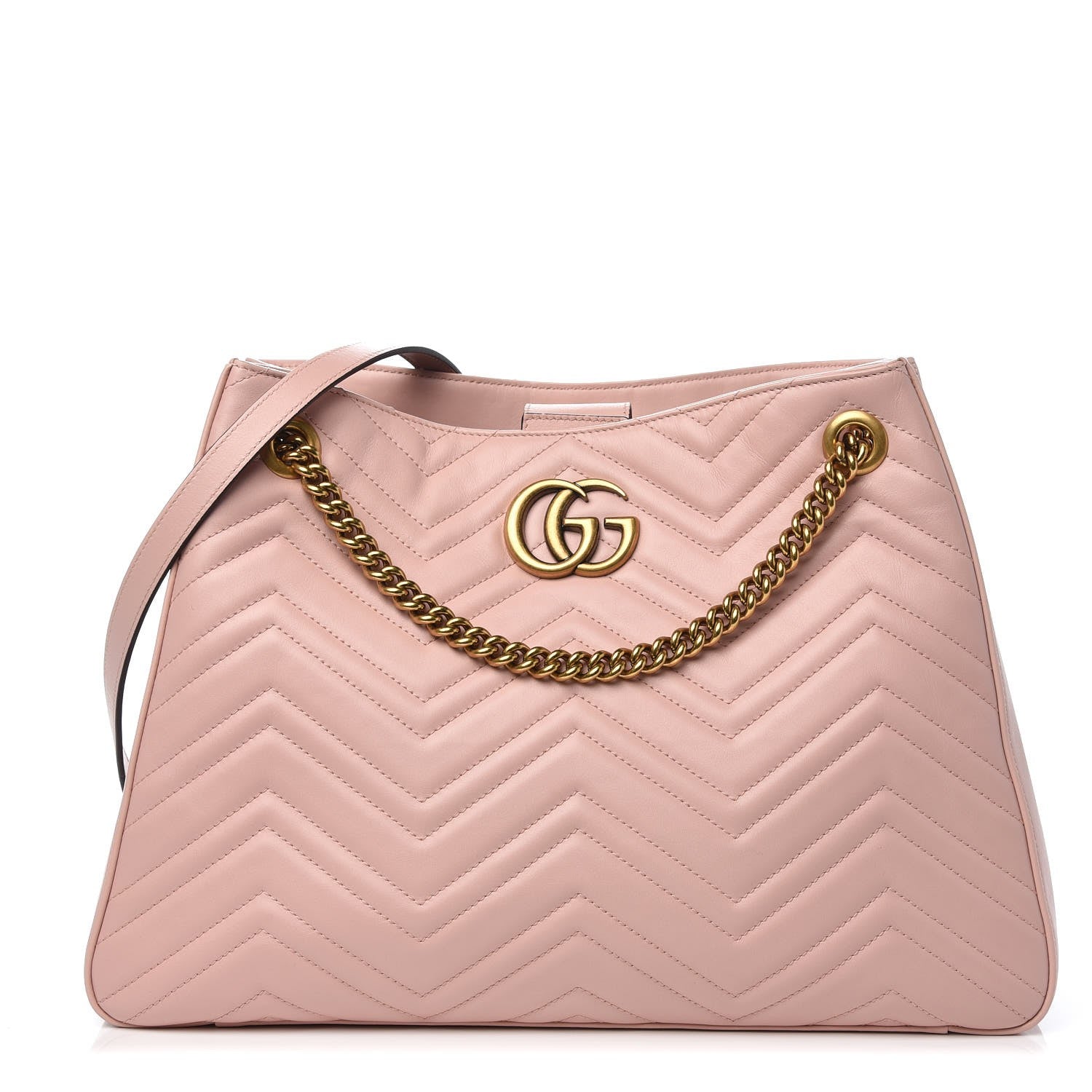 Gucci Calfskin Matelasse Medium GG Marmont Shoulder Tote Bag Perfect Pink 1 of 9