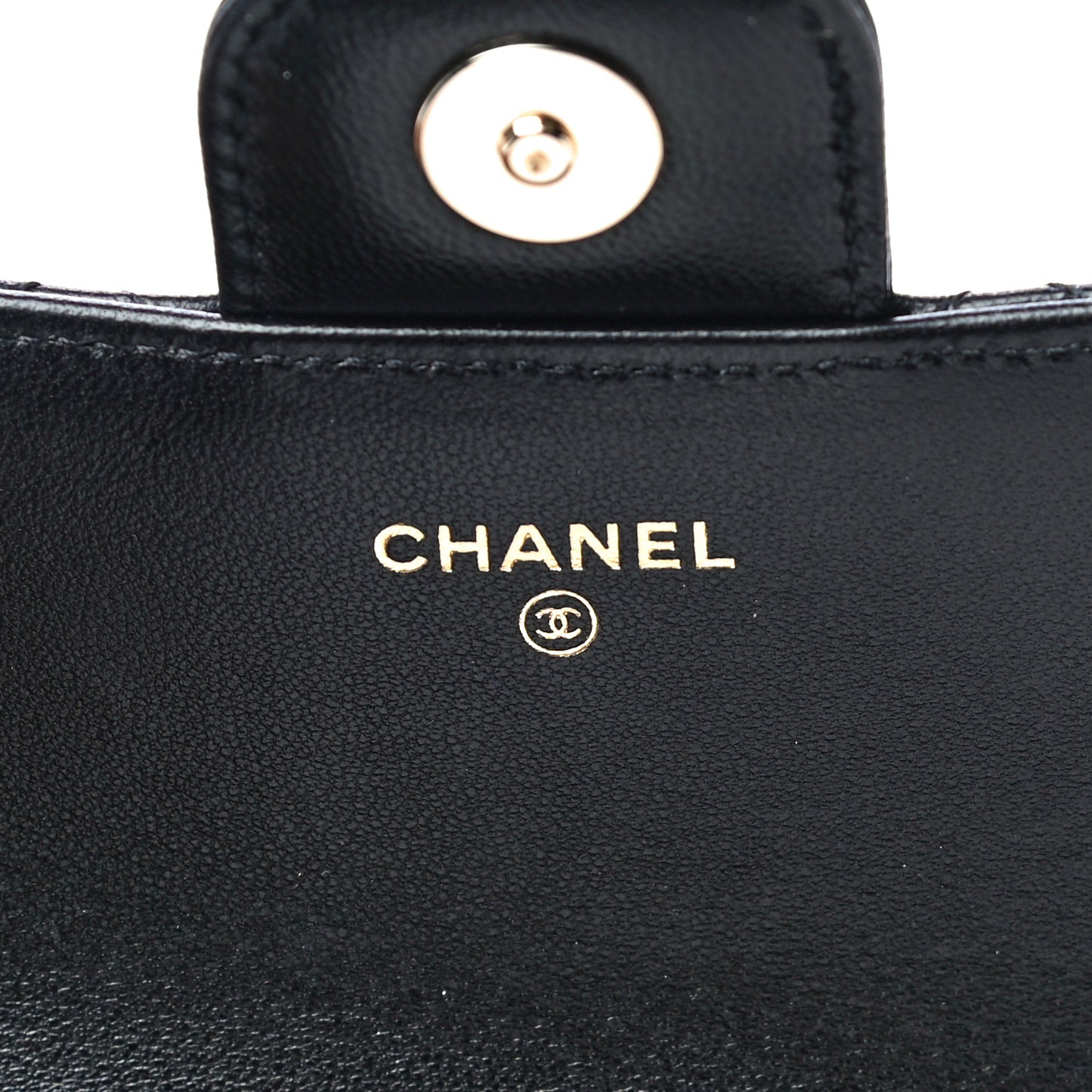 Lambskin Quilted Glasses Case With Chain Black