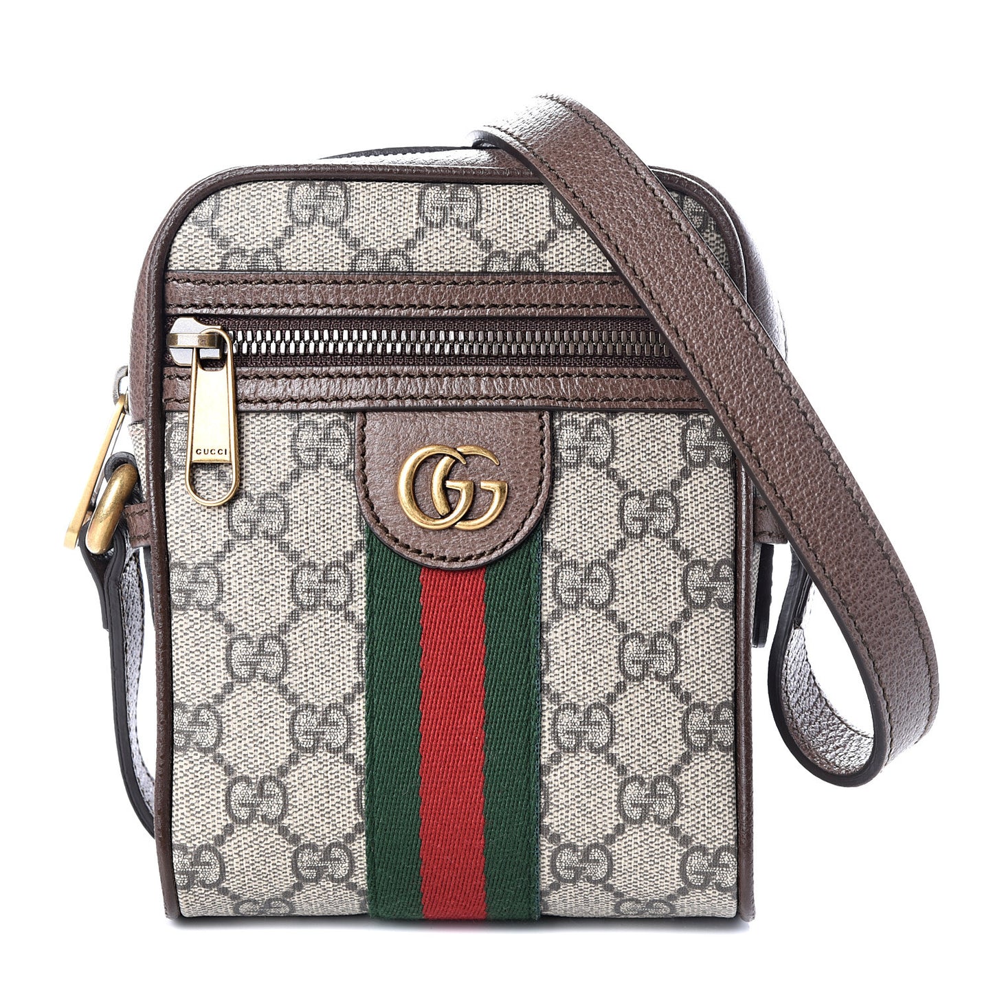 GG Supreme Monogram Web Mini Ophidia Messenger Brown