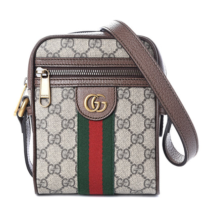 Gucci GG Supreme Monogram Web Mini Ophidia Messenger Brown 1 of 10
