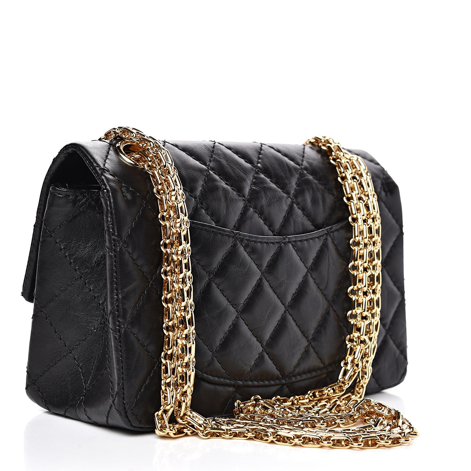 Chanel Aged Calfskin Quilted 2.55 Reissue Mini Flap Black 2 of 8