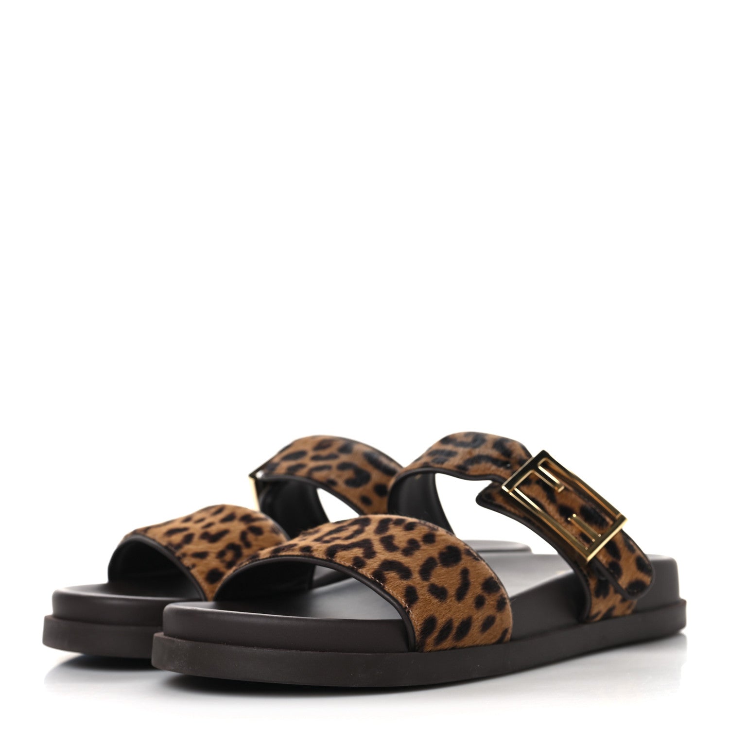 Fendi Calf Hair Leopard FF Fendi Feel Sandals 36.5 Brown 4 of 10