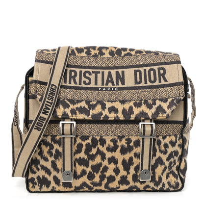 Christian Dior Canvas Mizza Embroidered Leopard Medium Diorcamp Messenger Beige 1 of 10