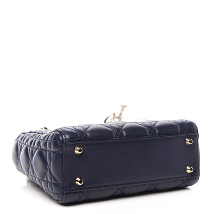 Christian Dior Lambskin Cannage Mini Lady Dior Navy Blue 4 of 11