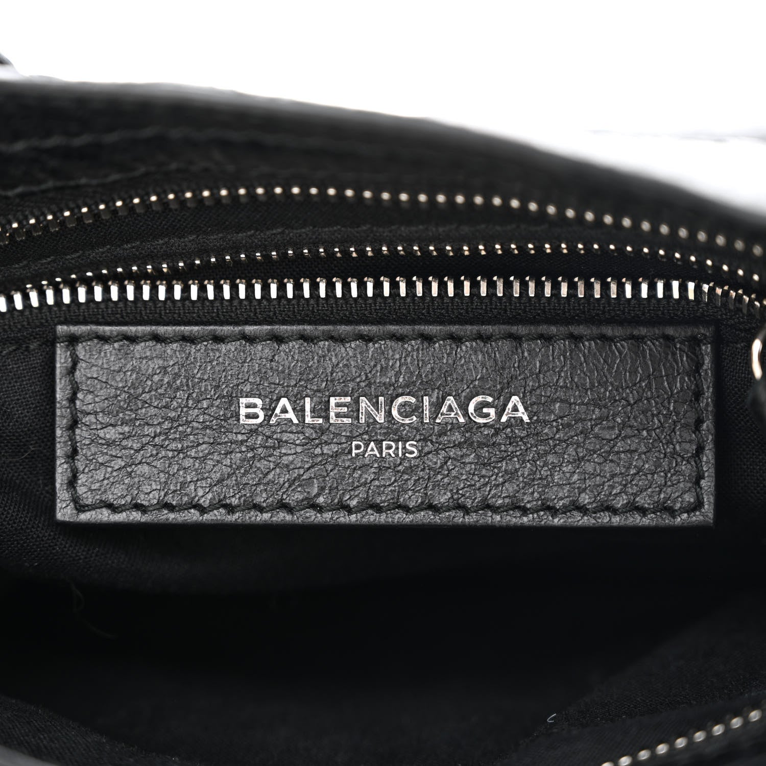 Balenciaga Agneau Classic Silver Hardware Mini City Logo Strap Black White 6 of 11