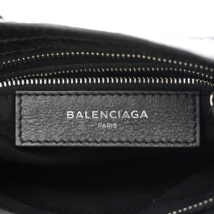 Balenciaga Agneau Classic Silver Hardware Mini City Logo Strap Black White 6 of 11