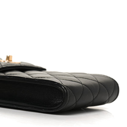 Chanel Lambskin Quilted Pearl Crush Phone Holder With Chain Black 9 of 11