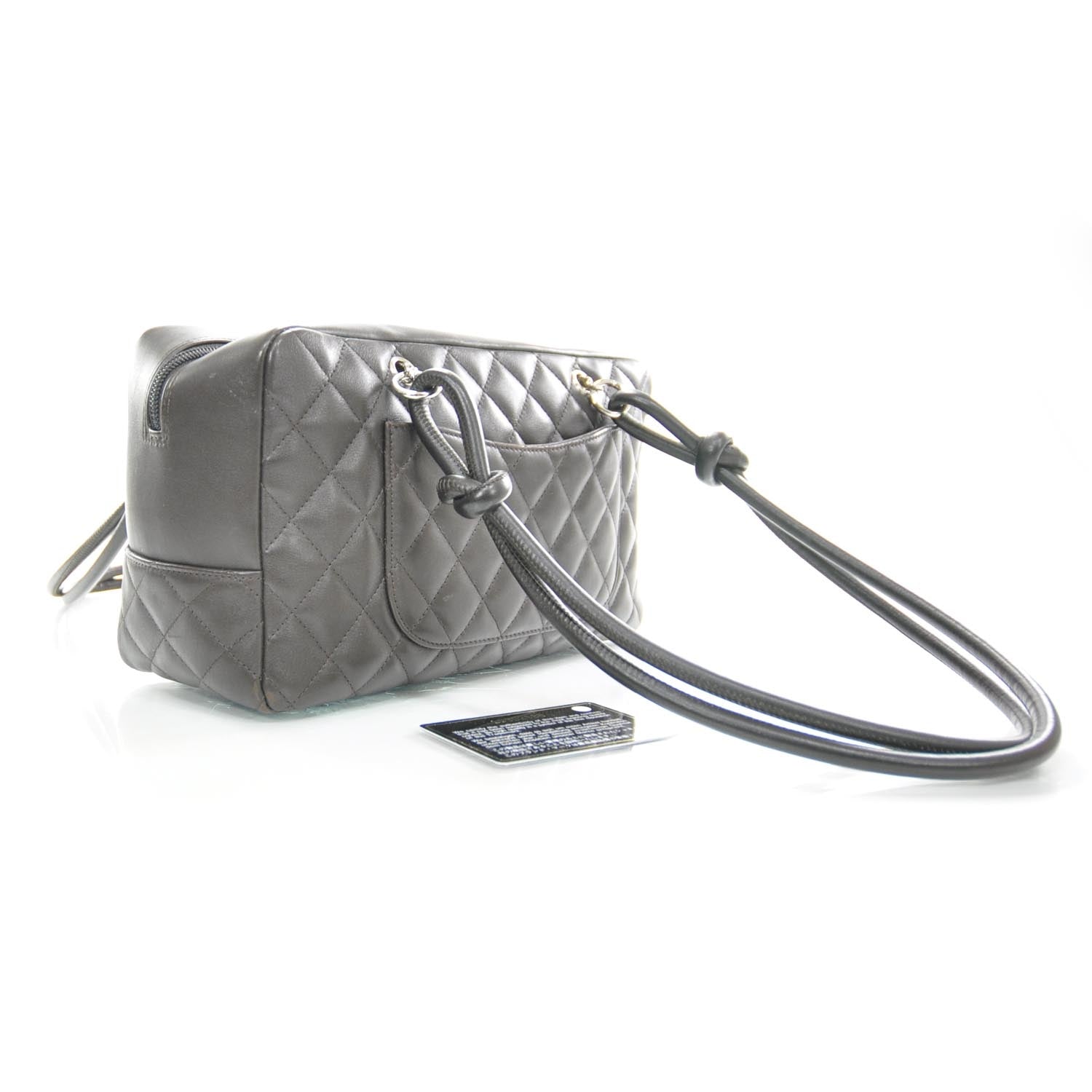 Chanel Calfskin Quilted Large Cambon Bowler Dark Brown 3 of 10