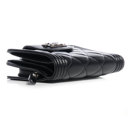Chanel Lambskin Compact Boy Wallet Black 4 of 7