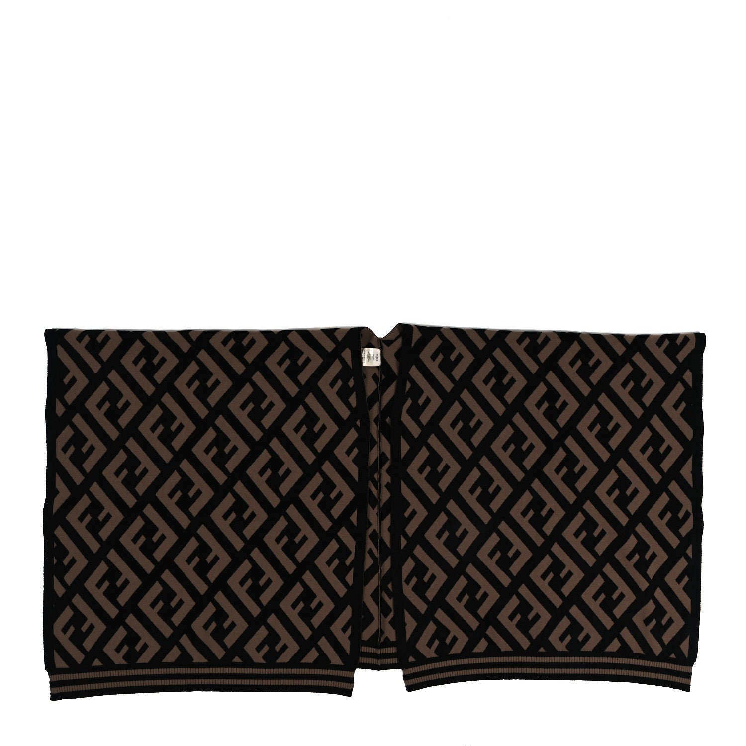 Fendi Wool Nylon FF Poncho Tobacco 1 of 3