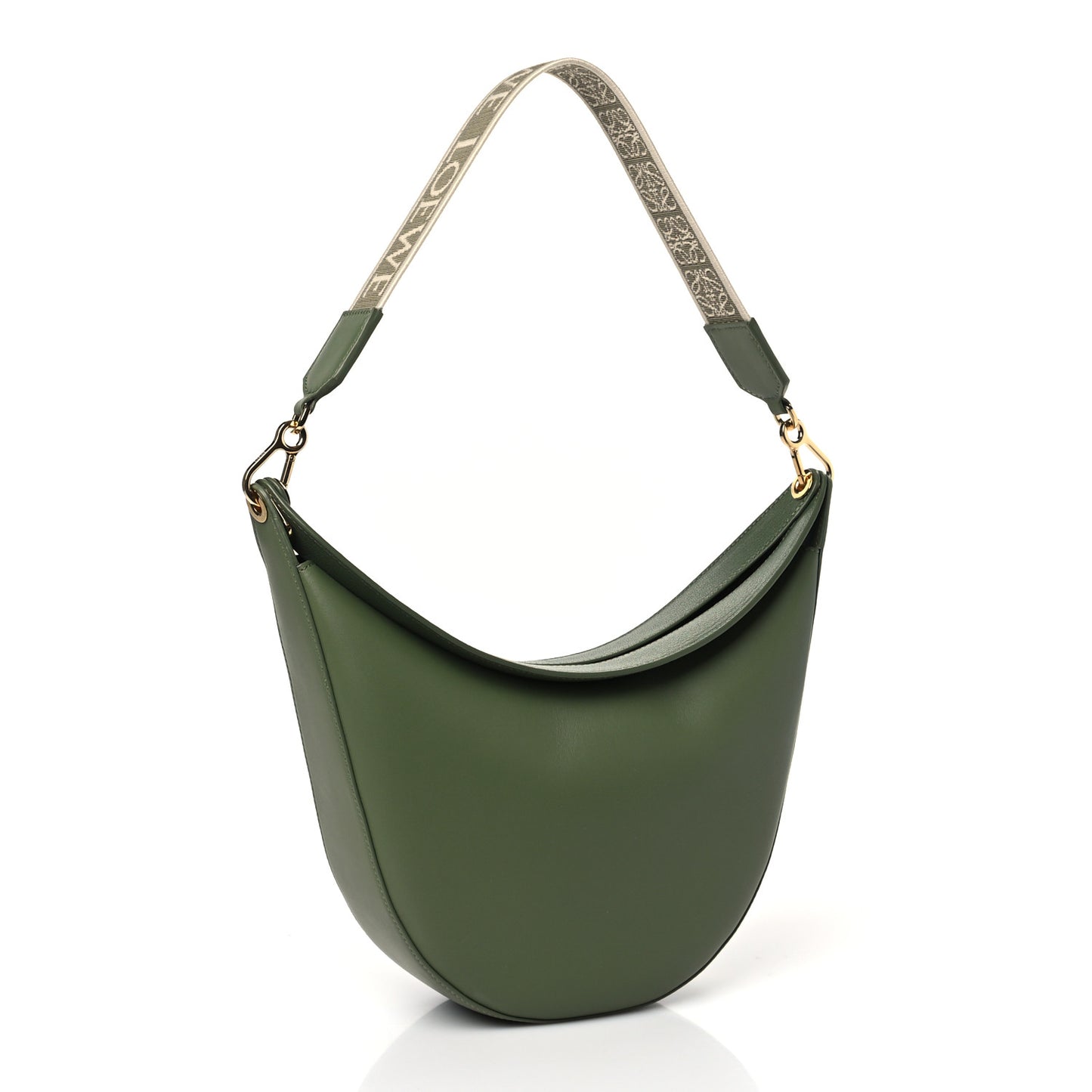 Satin Calfskin Jacquard Luna Bag Avocado Green