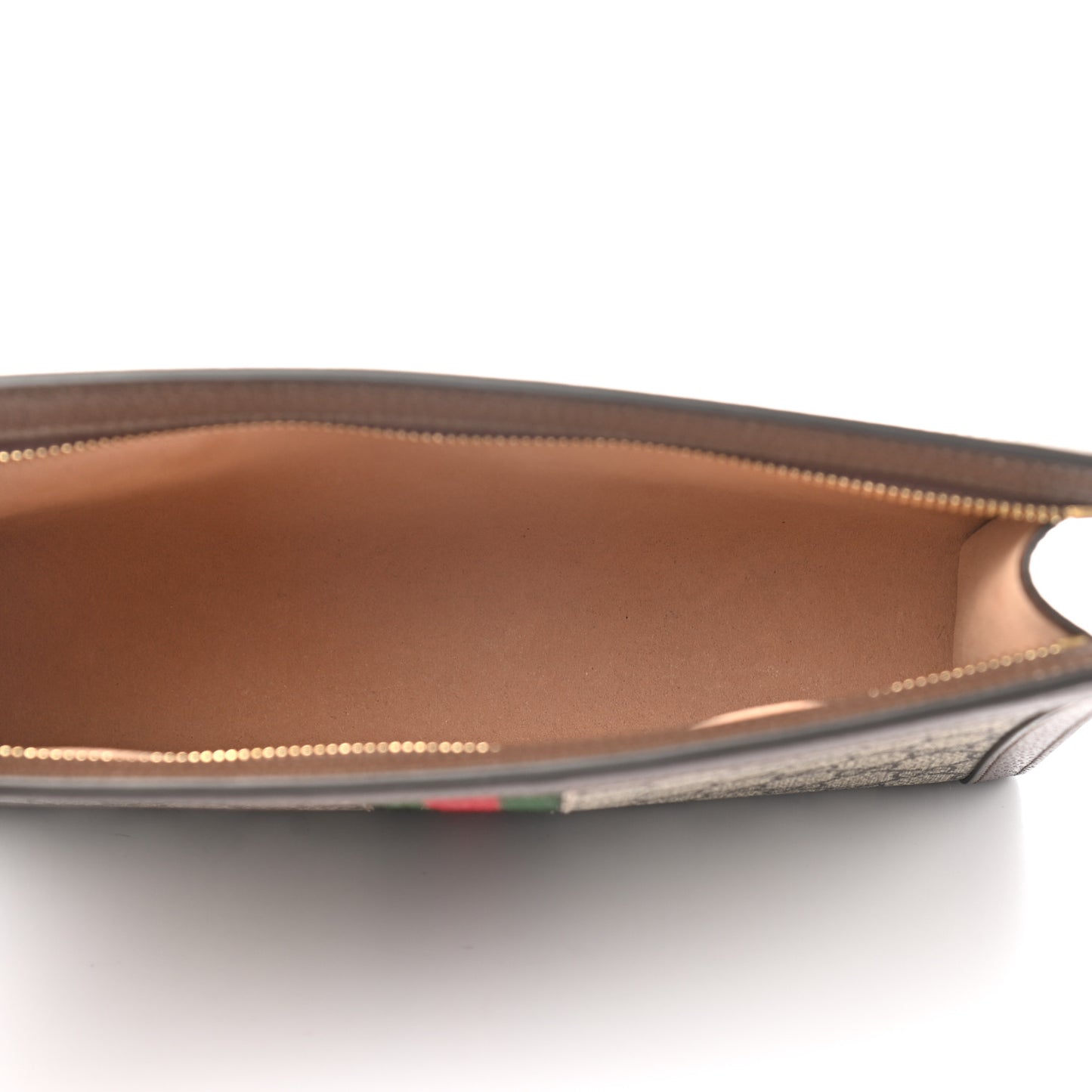 GG Supreme Monogram Web Ophidia Pouch Brown