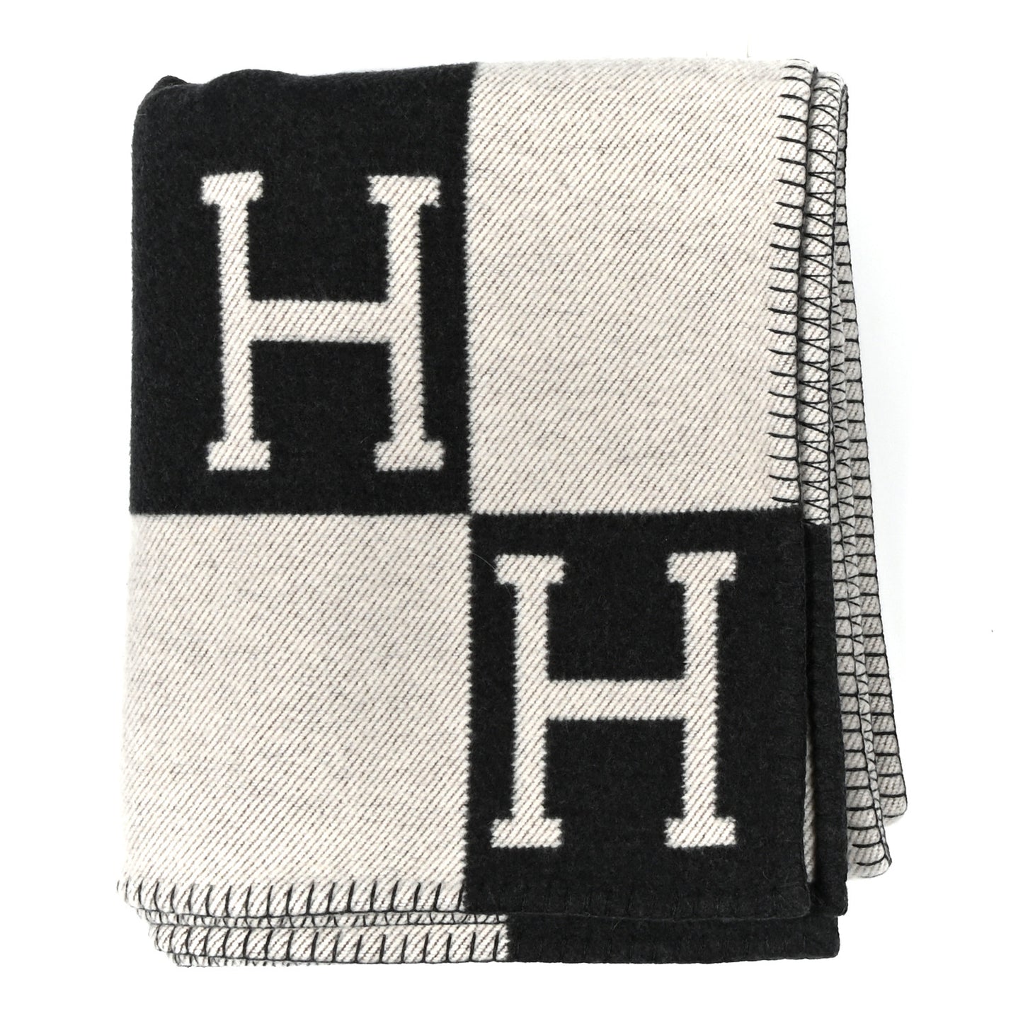 Wool Cashmere Avalon Blanket Ecru Gris Fonce