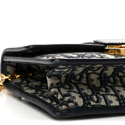 Christian Dior Oblique 30 Montaigne Chain Flap Bag Blue 9 of 13