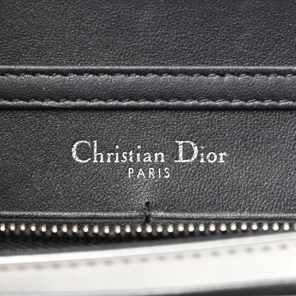 Christian Dior Metallic Patent Micro-Cannage Diorama Wallet on Chain Pouch Silver 6 of 9