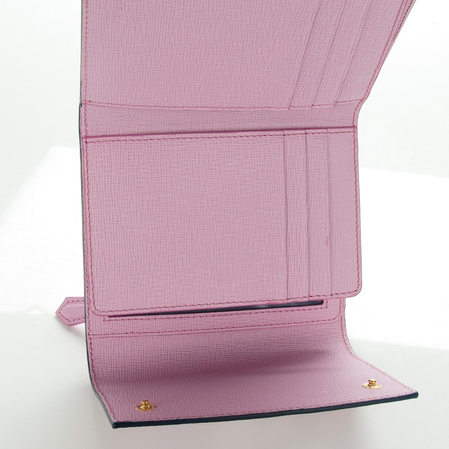 Fendi Vitello Elite Crystal Eye Monster French Wallet Cobalt Lavender Pink 5 of 9