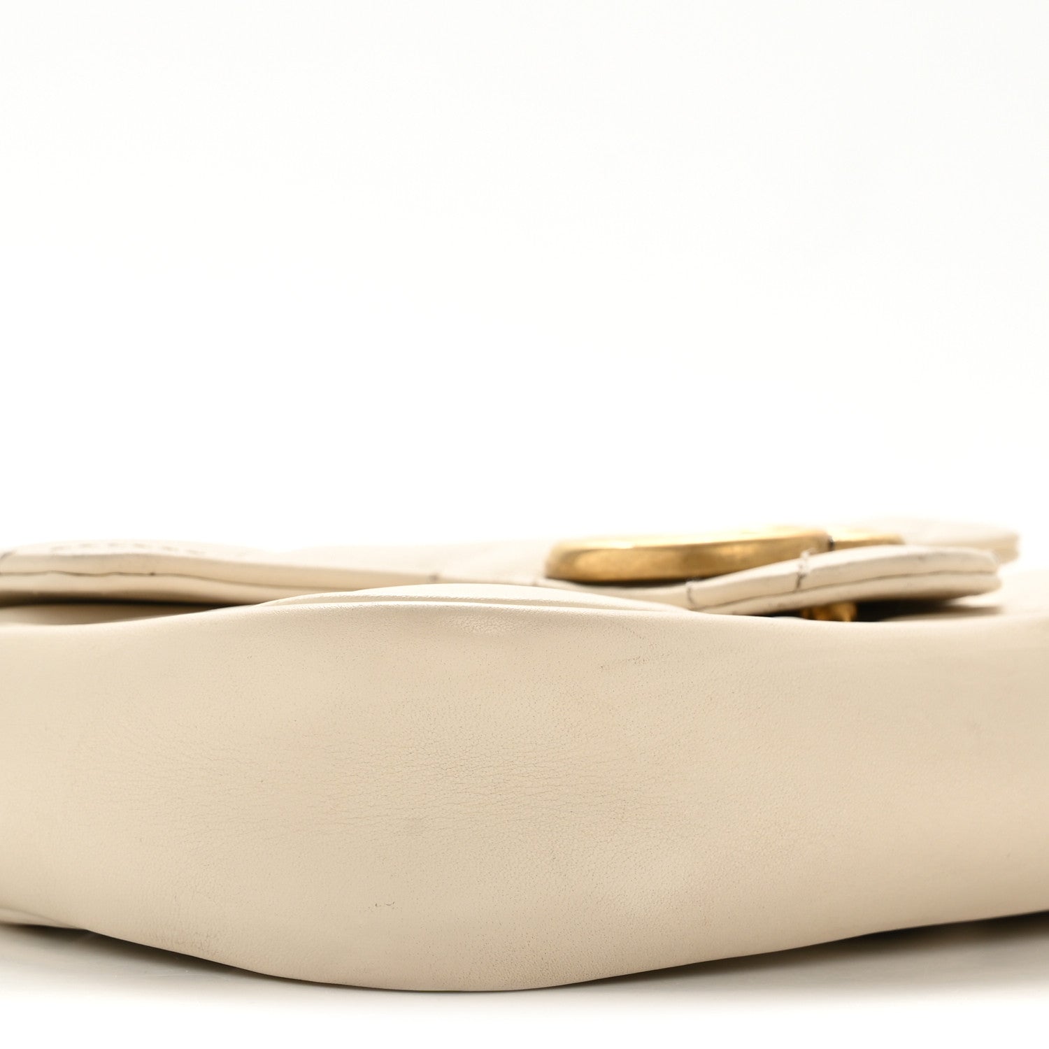 Gucci Calfskin Matelasse Super Mini GG Marmont Shoulder Bag White 9 of 15