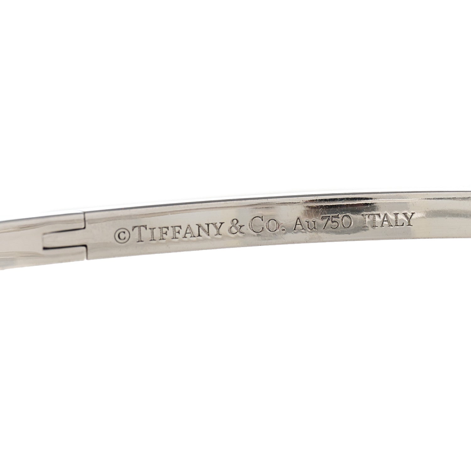 Tiffany 18K White Gold Narrow T T1 Hinged Bangle Bracelet 3 of 3