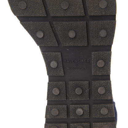 Balenciaga Calfskin Neoprene Mesh Suede Womens Race Runner Sneakers 37 Black Bleu 7 of 8