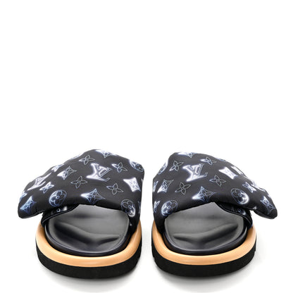 Louis Vuitton Nylon Monogram Womens Pool Pillow Comfort Mules 39 Navy Blue 2 of 9