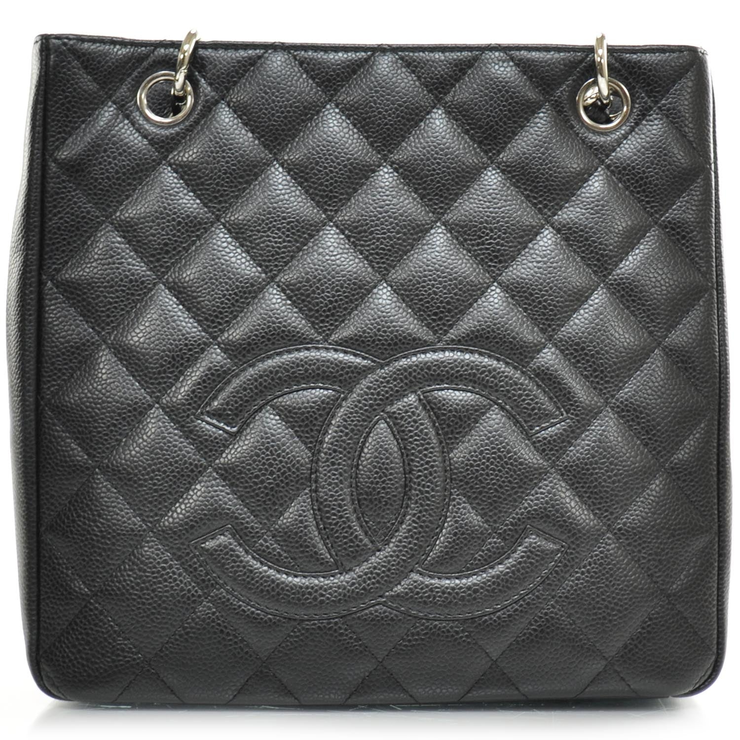 Chanel Caviar Petit Shopping Tote PST Black SHW 1 of 10