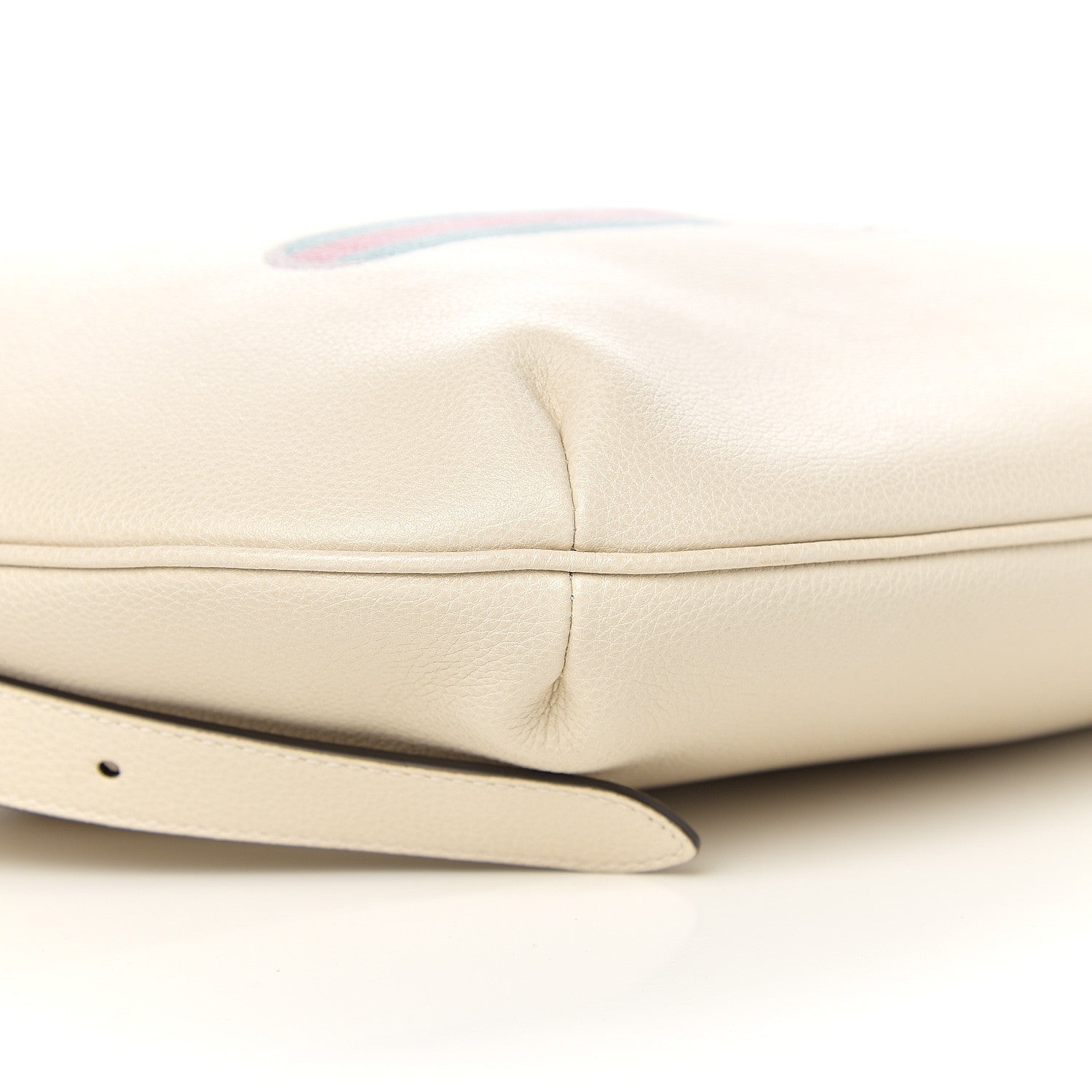 Gucci Grained Calfskin Logo Half Moon Hobo White 7 of 9