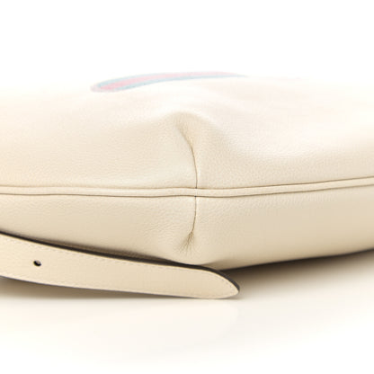Gucci Grained Calfskin Logo Half Moon Hobo White 7 of 9