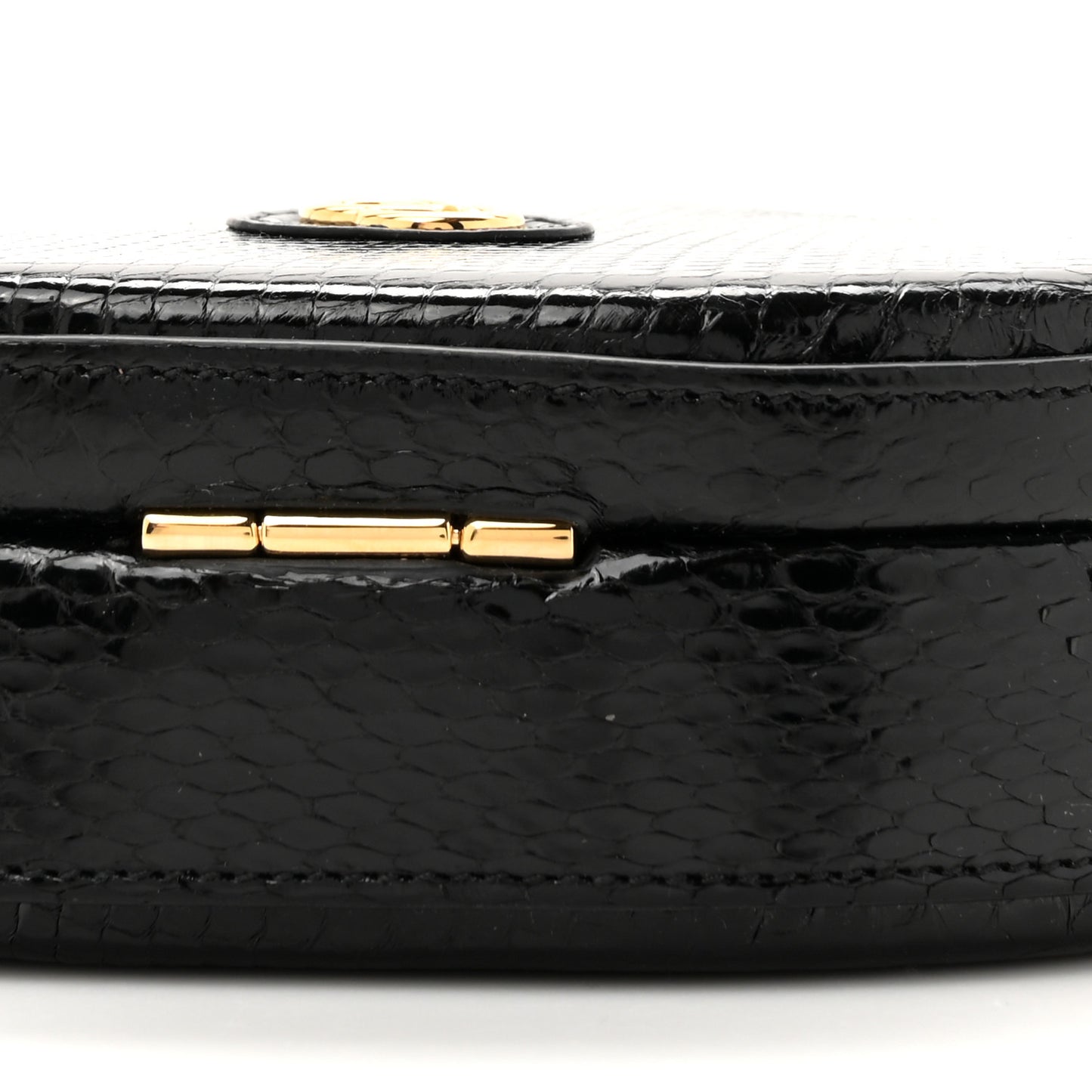 Snakeskin Broadway Mini Heart Top Handle Bag Black