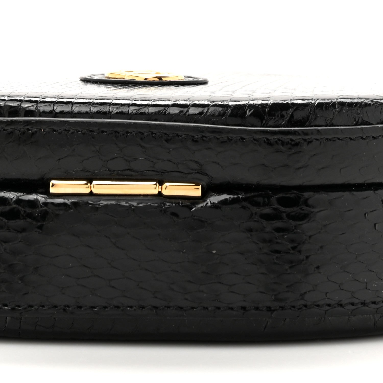 Gucci Snakeskin Broadway Mini Heart Top Handle Bag Black 9 of 10