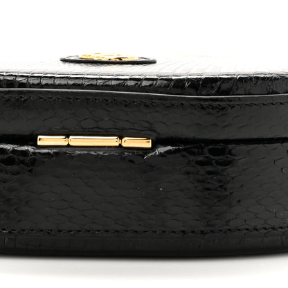 Gucci Snakeskin Broadway Mini Heart Top Handle Bag Black 9 of 10