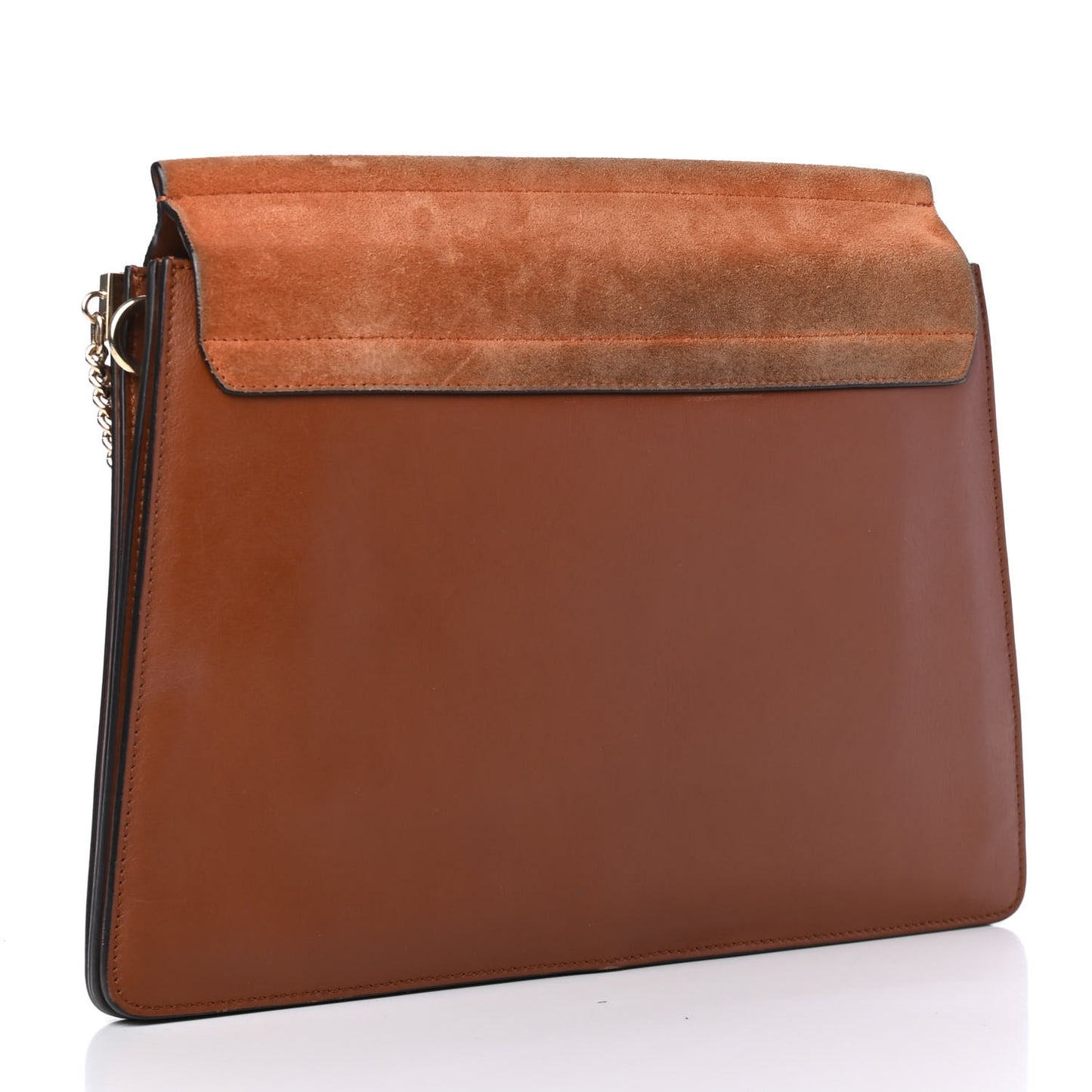 Suede Calfskin Medium Faye Shoulder Bag Tobacco