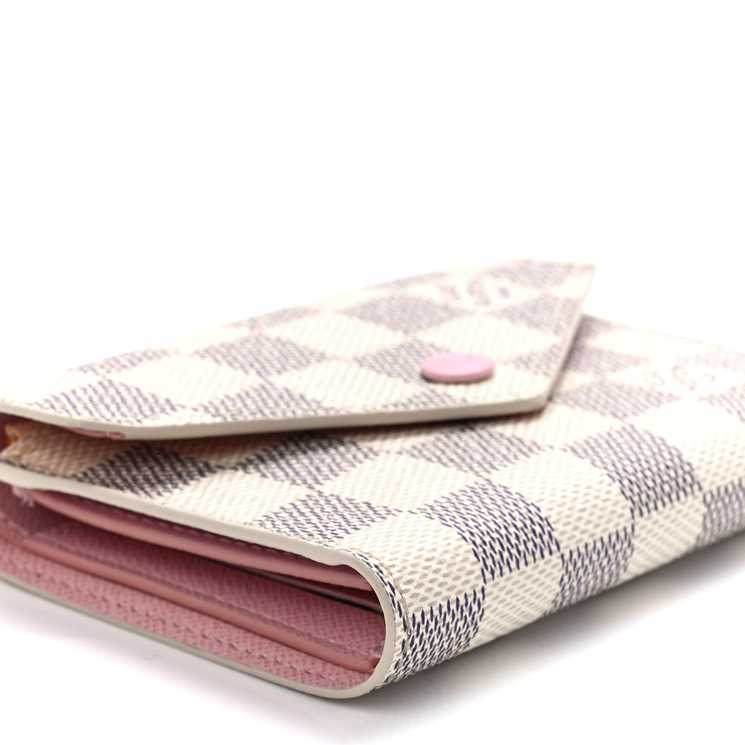 Louis Vuitton Damier Azur Victorine Wallet Rose Ballerine 11 of 12
