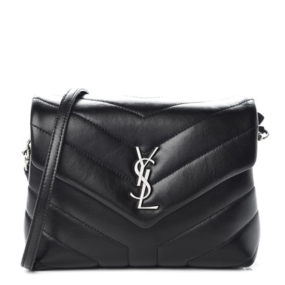 Saint Laurent Calfskin Y Quilted Monogram Toy Loulou Crossbody Bag Black 1 of 11