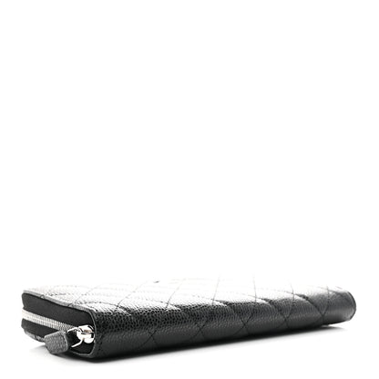 Chanel Caviar Quilted Large Gusset Zip Around Wallet Black 4 of 10