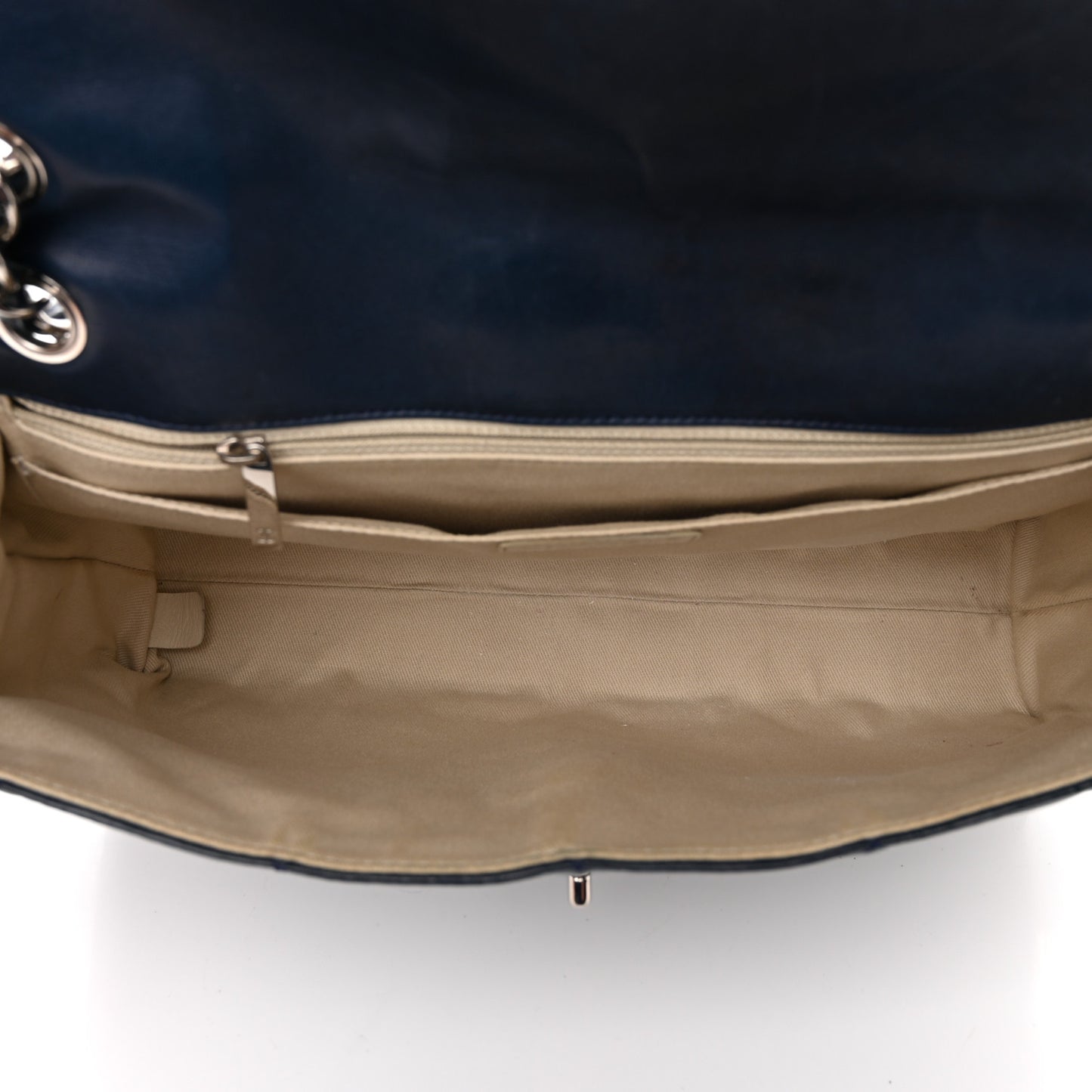 Vinyl Quilted In the Business Flap Bag Navy Blue